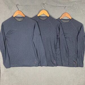 Mammut Baselayer‎ Shirt Men's Small S Blue Heather Thermal Long Sleeve Lot of 3